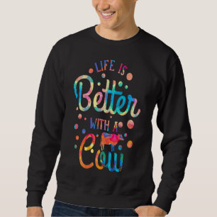 Sweatshirt Vache Clip Art La Vie Est Meilleure Avec La Peintu