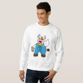 Sweatshirt Vache comme artisan avec marteau (Devant entier)