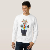 Sweatshirt Vache comme enseignant avec Cravate (Devant entier)