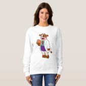 Sweatshirt Vache comme infirmière avec livre (Devant entier)