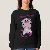 Sweatshirt Vache fraise mûre Vache rose (Devant)