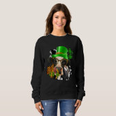 Sweatshirt Vache Highland Avec C St Patrick Day Cheval Leopar (Devant entier)