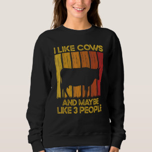 Sweatshirt Vache J'Aime Les Vaches Et Peut-être Comme 3 Perso