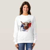 Sweatshirt Vache longhorne du Texas (Devant entier)