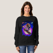Sweatshirt Vache planchant dans l'espace rétro vintage ska (Devant entier)