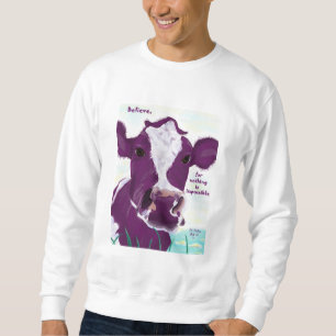 Sweatshirt Vache pourpre très probablement contemplant le vo