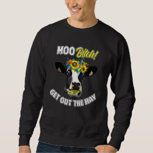 Sweatshirt Vache Pun Moo Bétail Laitier Holstein Agriculteur