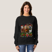 Sweatshirt Vache Reindeer Casquette Père Noël Noël Lumière Dr (Devant entier)
