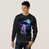 Sweatshirt Vache rencontre des aliens. (Devant entier)