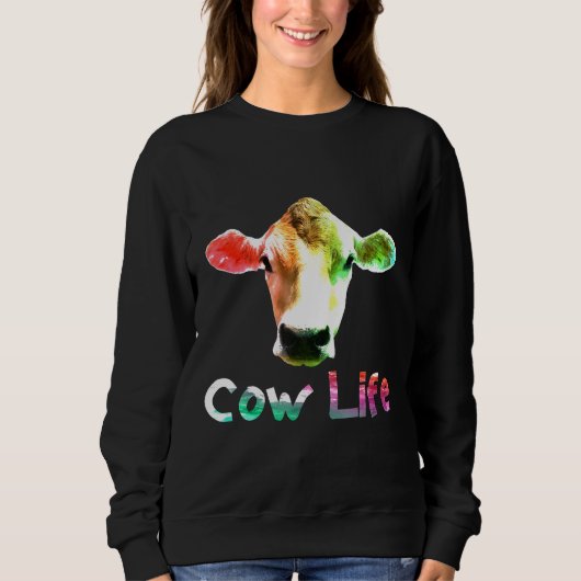 Sweatshirt Vache Vie Agriculteur Agricole Volaille Laitier Ve (Devant)