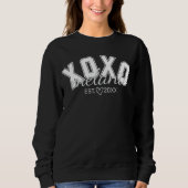 Sweatshirt Valentin gris noir et blanc XOXO (Devant)
