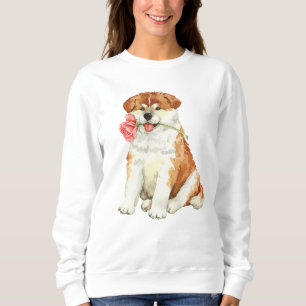 Sweatshirt Valentine Akita rose
