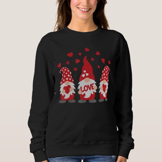 Sweatshirt Valentine Gnomes Holding Hearts Valentine's Day Gn (Devant)