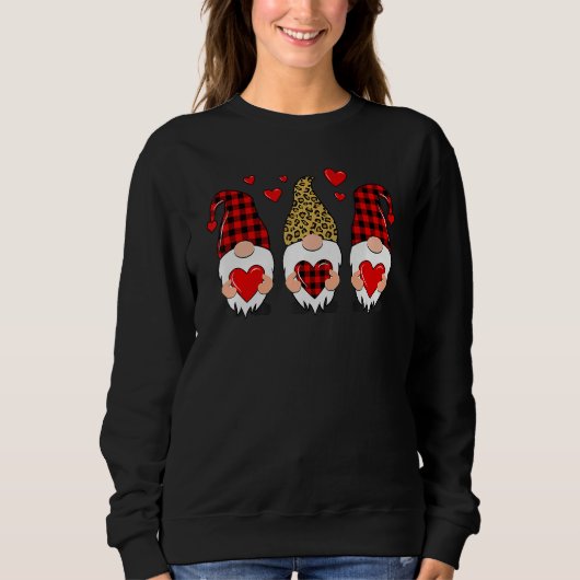 Sweatshirt Valentine Gnomes Valentine's Day Love Leopard Buff (Devant)