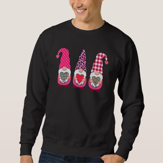 Sweatshirt Valentine Gnomes Valentine's Day Love Leopard Buff (Devant)