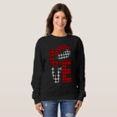 Sweatshirt Valentine Love Lips Striped Plaid (Devant entier)