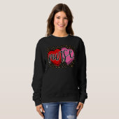 Sweatshirt Valentine Nurse Retro Heart Leopard Happy Valentin (Devant entier)