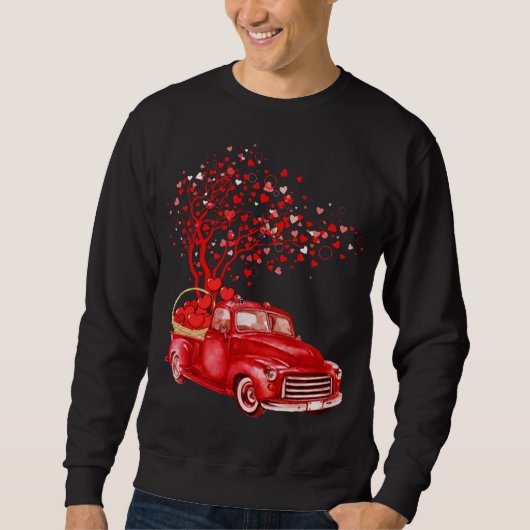 Sweatshirt Valentine Red Truck Lady Bug équitation Valentine  (Devant)
