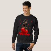 Sweatshirt Valentine S Day Heart Rottweiler Amoureux des chie (Devant entier)