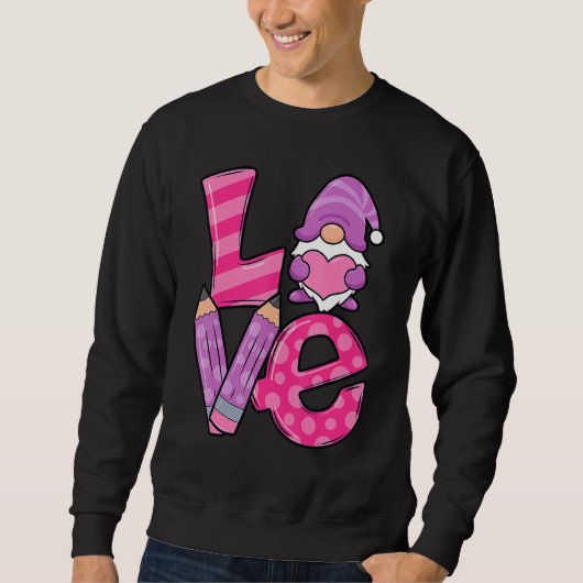 Sweatshirt Valentine Teacher Squad Gnome Love Sweethearts Hea (Devant)