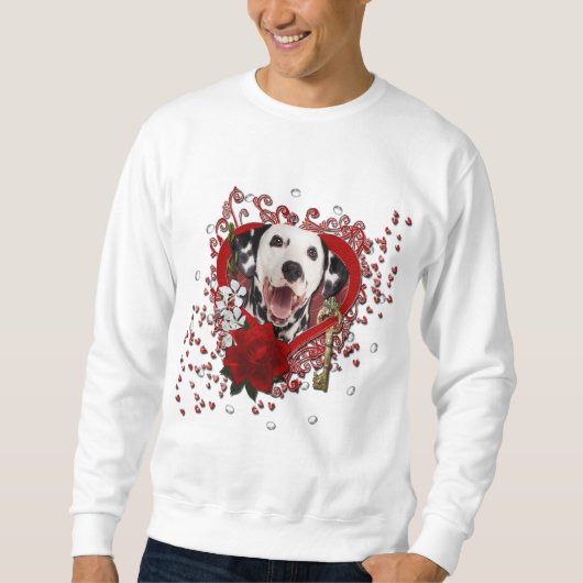Sweatshirt Valentines - clé à mon coeur - Dalmate (Devant)