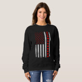 Sweatshirt Valentines Day American Flag Hearts Him Her Boys G (Devant entier)