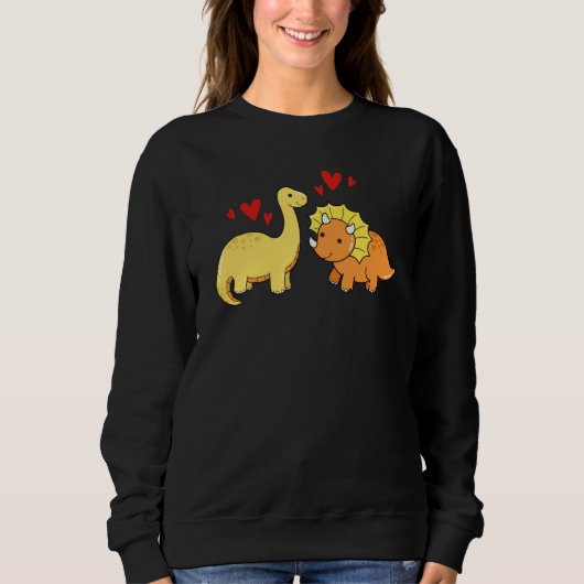 Sweatshirt Valentines Day Cute Dinosaurs Boyfriend Girlfriend (Devant)