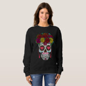 Sweatshirt Valentines Day Dia De Los Muertos Roses Valentine (Devant entier)