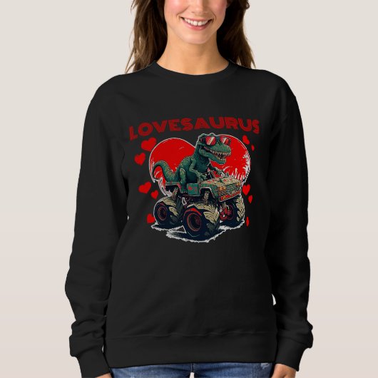 Sweatshirt Valentines Day Dinosaur Rex Boys Valentine Kids Lo (Devant)