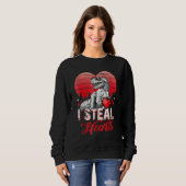Sweatshirt Valentines Day Dinosaur T rex Lover I Steal Hearts (Devant entier)