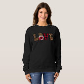 Sweatshirt Valentines Day Gnomes Love Heart Leopard Plaid Wom (Devant entier)
