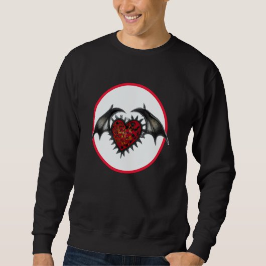 Sweatshirt Valentine's Day hearts dragon  17 (Devant)