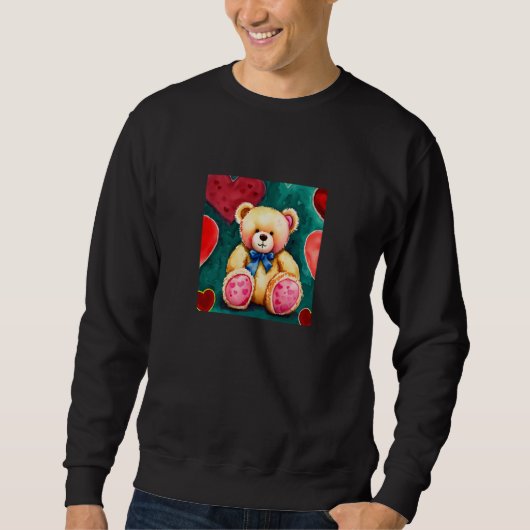 Sweatshirt Valentine's Day Love Heart Bear Teddy Girlfriend F (Devant)