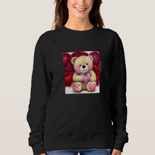 Sweatshirt Valentine's Day Love Heart Bear Teddy Girlfriend F (Devant)