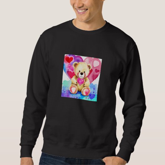Sweatshirt Valentine's Day Love Heart Bear Teddy Girlfriend F (Devant)