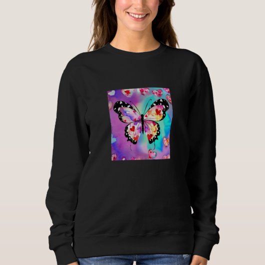Sweatshirt Valentine's Day Love Heart Butterfly Girlfriend Fi (Devant)