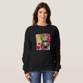 Sweatshirt Valentine's Day Love Heart Cat Teddy Girlfriend Fi (Devant entier)
