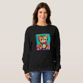 Sweatshirt Valentine's Day Love Heart Cat Teddy Girlfriend Fi (Devant entier)