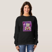 Sweatshirt Valentine's Day Love Heart Cat Teddy Girlfriend Fi (Devant entier)