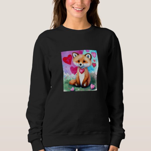 Sweatshirt Valentine's Day Love Heart Fox Teddy Girlfriend Fi (Devant)