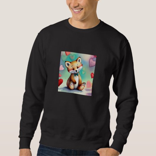 Sweatshirt Valentine's Day Love Heart Fox Teddy Girlfriend Fi (Devant)