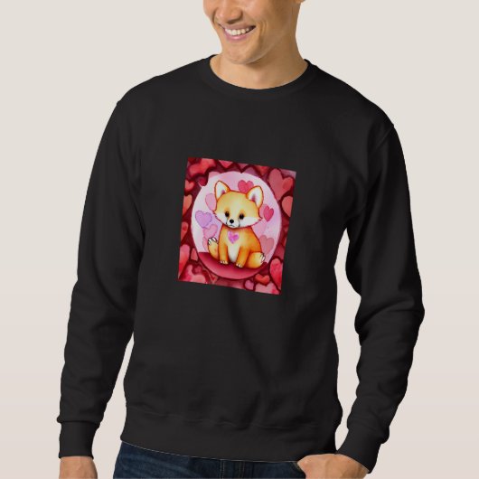 Sweatshirt Valentine's Day Love Heart Fox Teddy Girlfriend Fi (Devant)