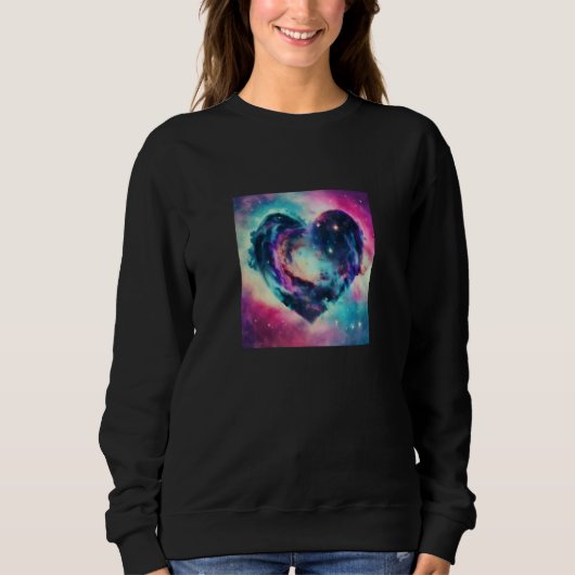 Sweatshirt Valentine's Day Love Heart Galaxy Girlfriend Fianc (Devant)