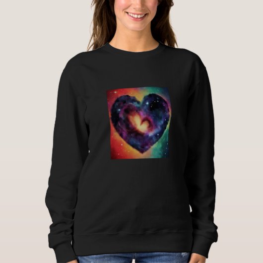 Sweatshirt Valentine's Day Love Heart Galaxy Girlfriend Fianc (Devant)