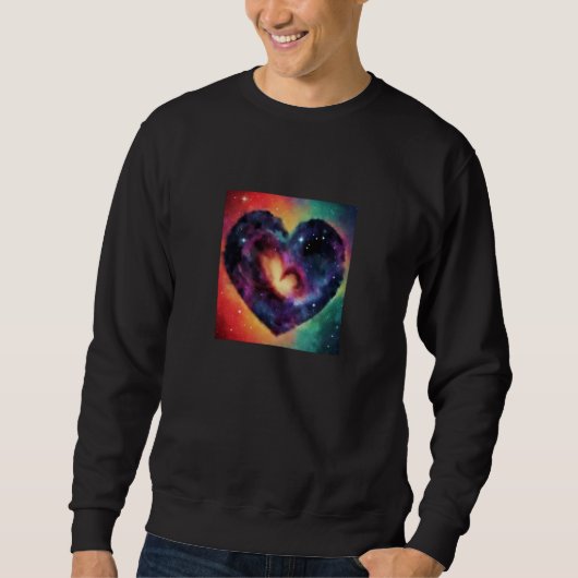 Sweatshirt Valentine's Day Love Heart Galaxy Girlfriend Fianc (Devant)