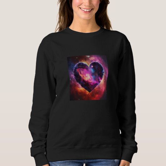 Sweatshirt Valentine's Day Love Heart Galaxy Girlfriend Fianc (Devant)