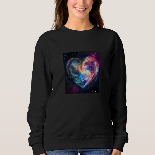 Sweatshirt Valentine's Day Love Heart Galaxy Girlfriend Fianc (Devant)