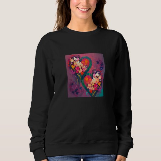 Sweatshirt Valentine's Day Love Heart Girlfriend Fiancée Wife (Devant)