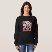 Sweatshirt Valentine's Day Love Heart Panda Girlfriend Fiancé (Devant entier)