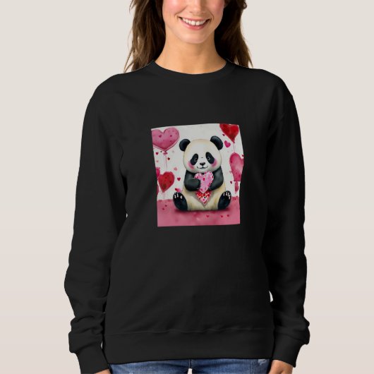 Sweatshirt Valentine's Day Love Heart Panda Girlfriend Fiancé (Devant)